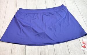 Lands End Women's Swimsuit Skirt Tummy Control Lycra Navy Blue Size 22W